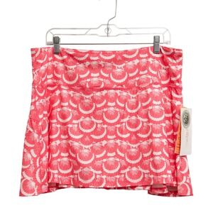 Gottex XL Golf Tennis Skort NEW! Pink Seashell Print Athletic Skirt Athleisure